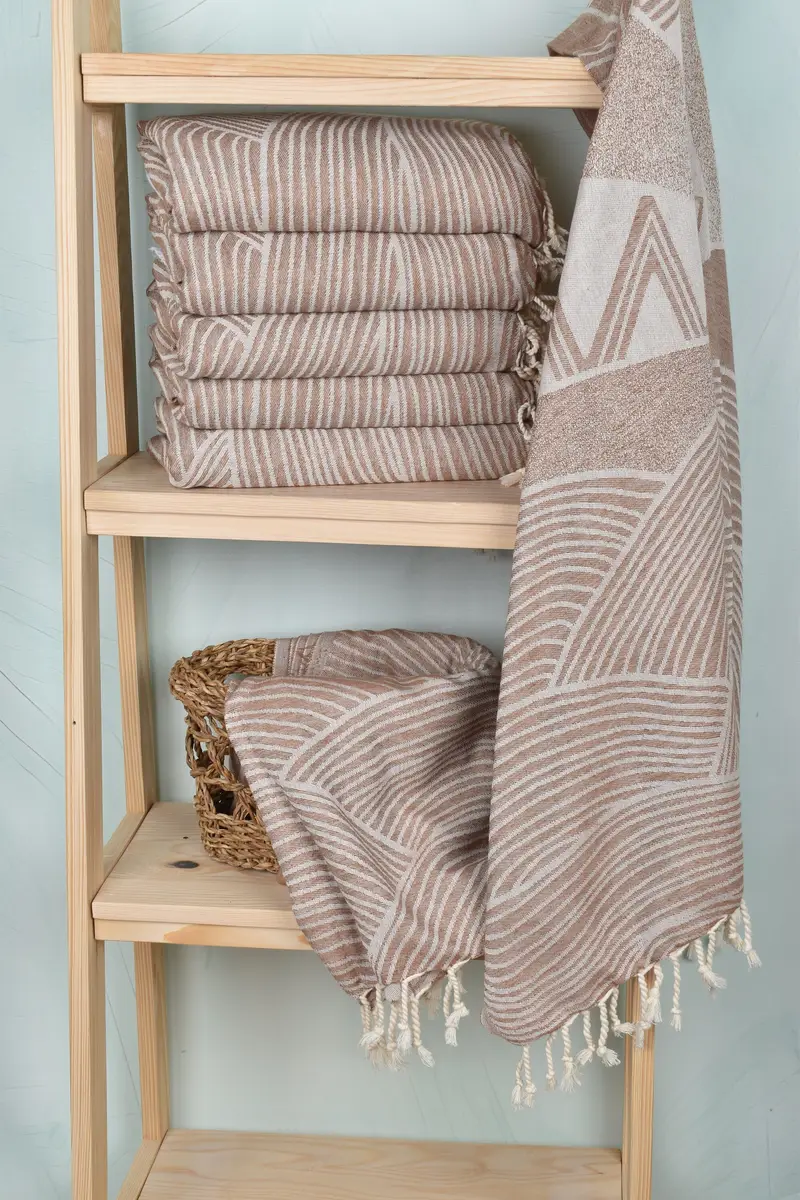 Home Decor Towel, Gift For Wedding Day, Gym Towel, Quick-dry peshtemal, Bridal Shower Favors, 70x38 Cotton Striped Design Towel, Turkish bath towel - 4