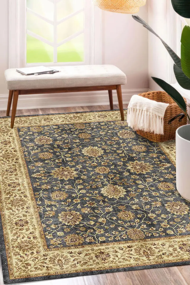 エレガントなプリントラグ：モダンな空間のためのTılsım Kadifeデザイン