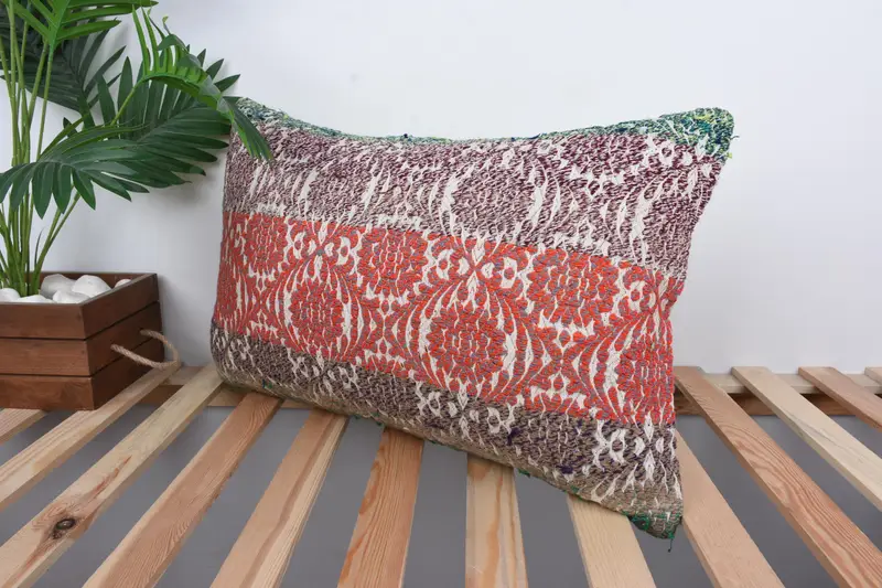 Cushion Cover, Car Pillow Case, Turkish Kilim Pillow, 16x24 Red Pillow Cover, Wholesale Cushion, Boho Pillow Sham Cover, Gift Pillow - 5