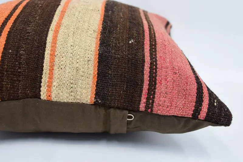 Pastel Cushion Case, 16x16 Brown Pillow Sham, Vintage Kilim Throw Pillow, Pillow, Vintage Kilim Pillow, Pillow for Couch, Decorative Bolster Pillow - 5
