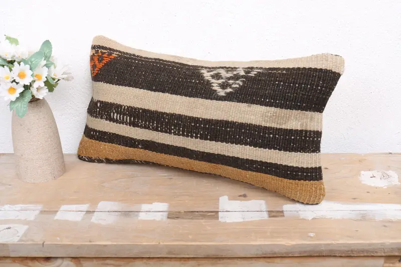 Bright Pillow Sham, Pillow for Sofa, Pillow Sham, Gift Pillow, 8x16 Brown Pillow Sham, Tribal Cushion, Vintage Pillow, Nautical Throw Cushion Cover - 4
