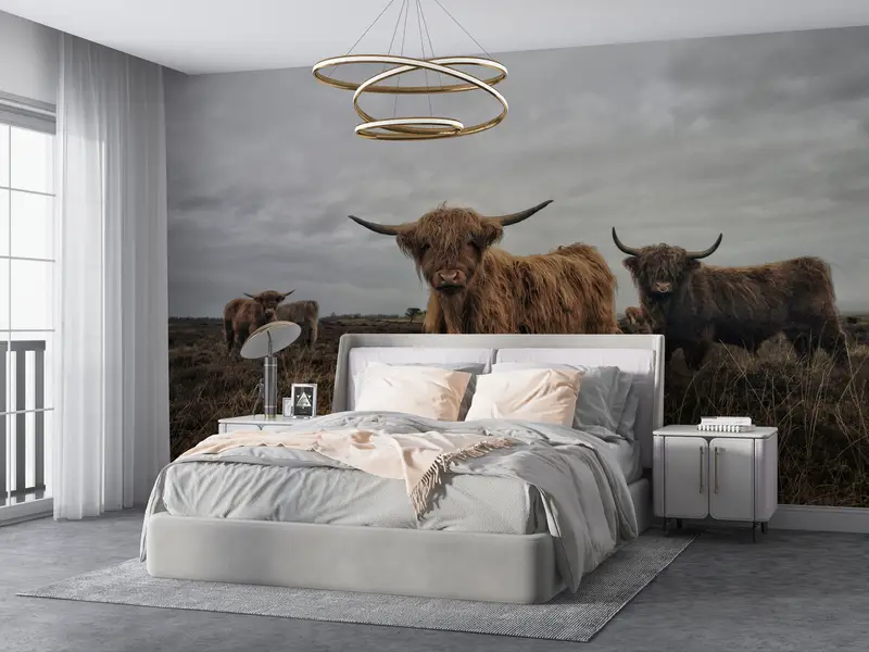 Highland Cow, Cow Wall Poster, Highland Cow Wallpaper, Cattle Wallpaper, Animal Wall Decor, Buffalo Wall Art, Horned Bull Wall Painting, - 3