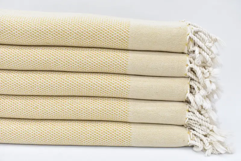Mustard Geometric Personalized Turkish Towel, Bachelorette Gift, 70x40 Inches