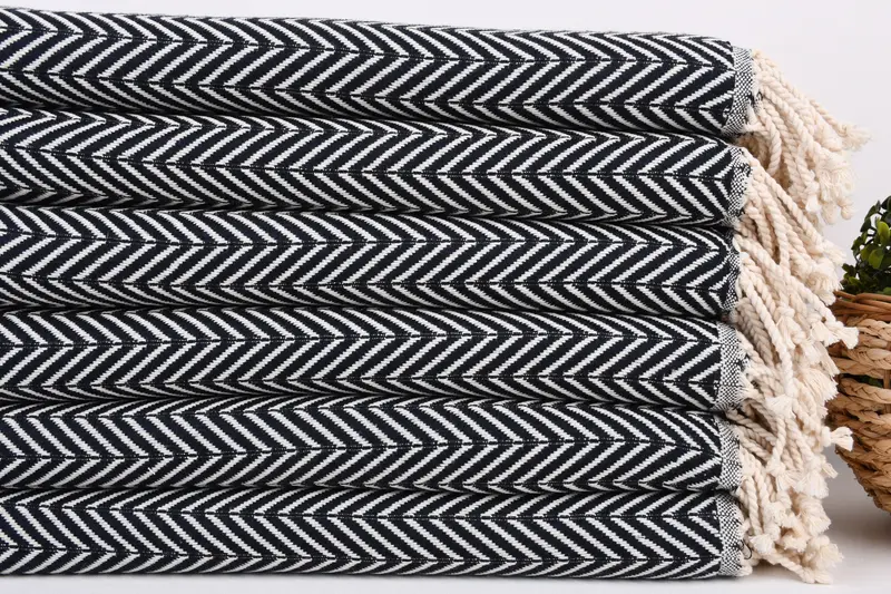 70x40 Cotton Zig zag Towel, Fringed Turkish towel for poolside, Personalized Wedding Gift, Spa Towel, Bath towel, Travel towel, Bridal Shower Favor - 3