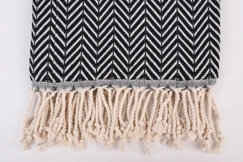 70x40 Cotton Zig zag Towel, Fringed Turkish towel for poolside, Personalized Wedding Gift, Spa Towel, Bath towel, Travel towel, Bridal Shower Favor - 4