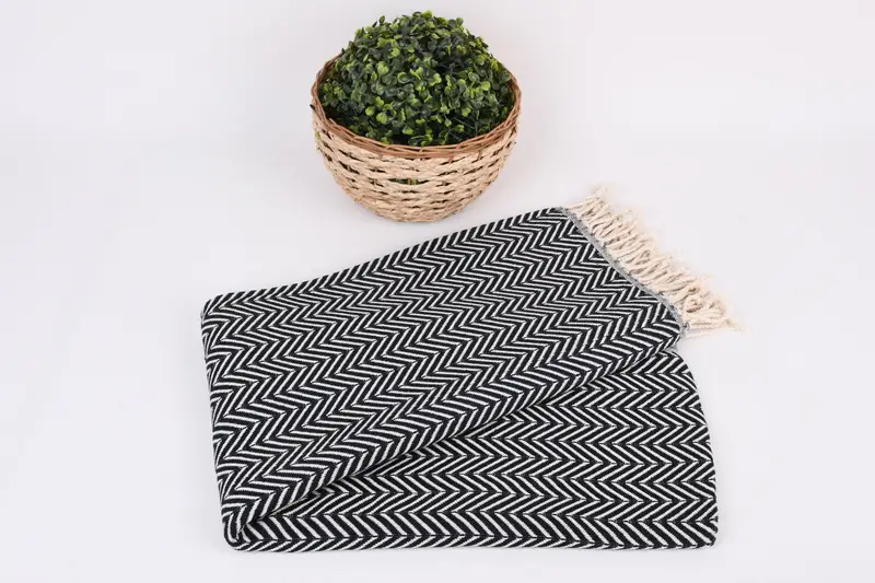 70x40 Cotton Zig zag Towel, Fringed Turkish towel for poolside, Personalized Wedding Gift, Spa Towel, Bath towel, Travel towel, Bridal Shower Favor - 5