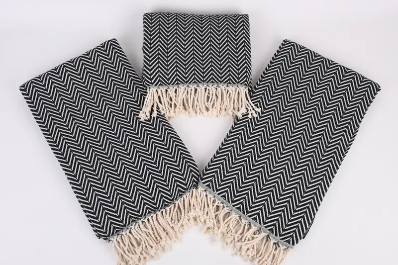 70x40 Cotton Zig zag Towel, Fringed Turkish towel for poolside, Personalized Wedding Gift, Spa Towel, Bath towel, Travel towel, Bridal Shower Favor - 7