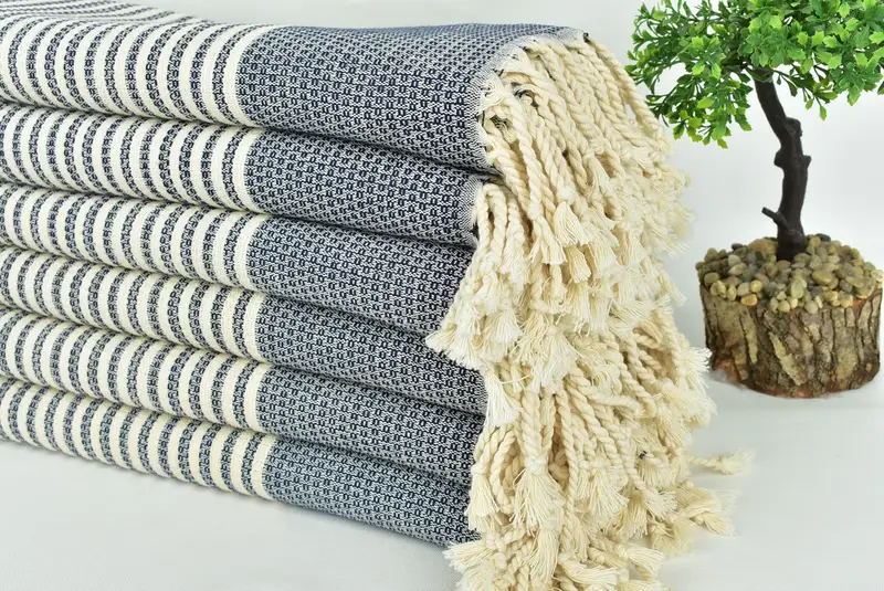 Personalized Wedding Gift, 68x40 Cotton Striped Towel, Organic Turkish towel, Yoga Towel, Home Decor Gifts, Personalized Wedding Gift For Couple - 3
