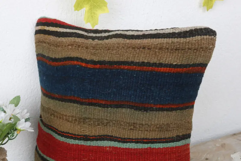 Boho Pillow Sham Cover, Bed Pillow, 12x12 Red Cushion, Pillow for Couch, Wholesale Pillow, Vintage Kilim Throw Pillow, Pillow Cover, Outdoor Cushion - 5