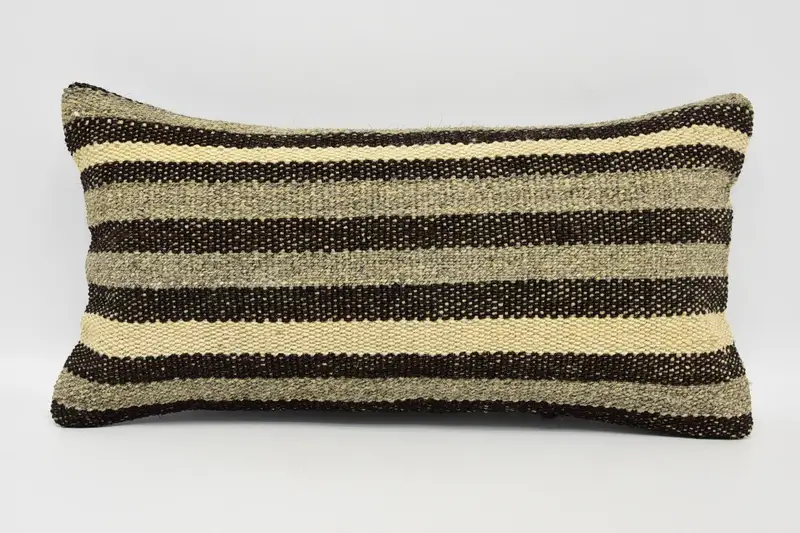 8x16 Brown Cushion Case, Home Decor Pillow, Garden Pillow Sham, Turkish Kilim Pillow, Cushion Case, Kilim Cushion Sham, Indoor Pillow Case - 1
