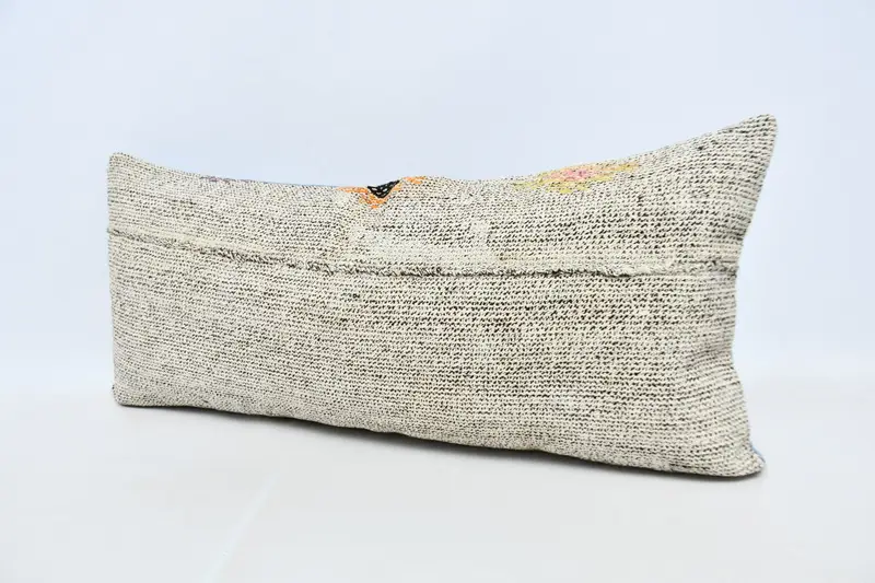 Cushion Case, 16x36 Gray Pillow Case, Turkish Pillow, Turkish Corner Cushion Case, Interior Designer Pillow, Kilim Pillow Cover, Toss Pillow - 4