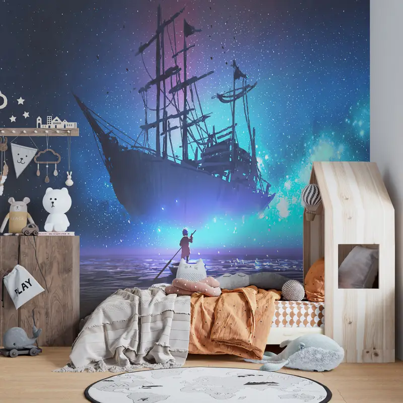 Modernes Handlitt, abstrakte Wand Wandmalerei, helles Wandpapier, benutzerdefiniertes Handypapier, abstrakte Wandmalerei, abstrakte Bootswandmalerei, - 2