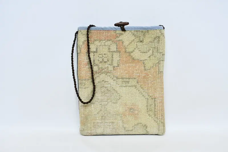 調節可能なストラップキリムバッグ、ウールヴィンテージモチーフクロスボディバッグ