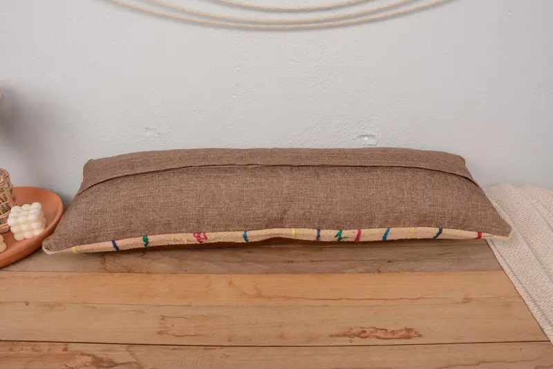 12x36 Beige Pillow Case, Vintage Pillow, Handmade Kilim Cushion, Pillow Case, Throw Kilim Pillow, Vintage Cushion Case, Armchair Pillow - 6