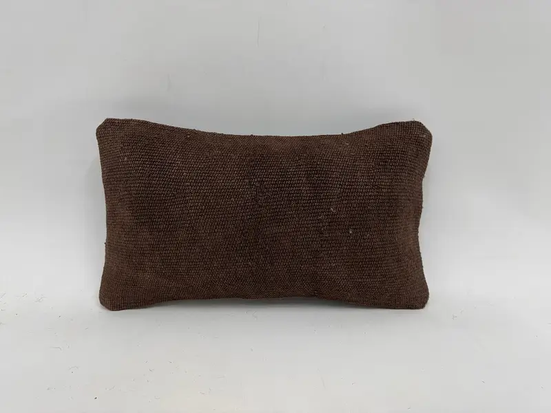 Aesthetic Cushion Cover, Turkish Pillow, Vintage Kilim Pillow, Cushion Case, Customized Cushion, 12x20 Brown Pillow Case, Handmade Kilim Cushion - 1
