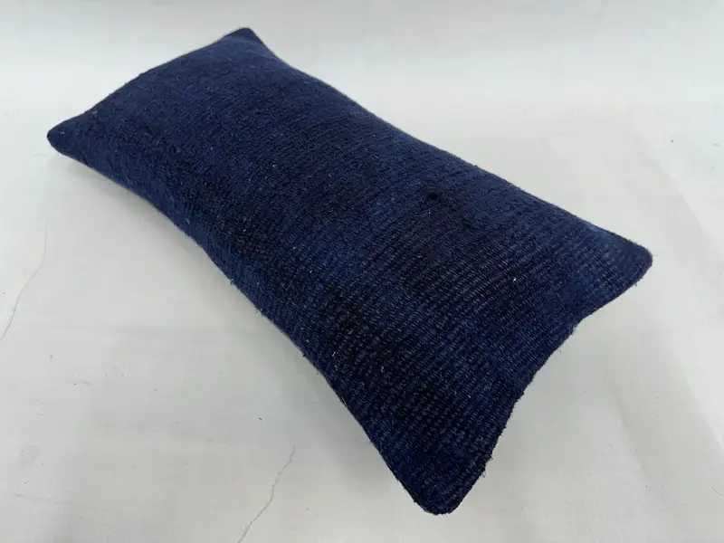 Blue Southwestern Embroidered Pillow, 10x20 Inches Throw Pillow - 6