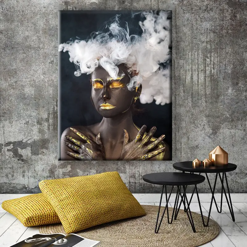 Black Woman Canvas, Thinking Woman Wall Art Canvas, Canvas Print, Wall Hanging Decor, African Woman, Home Decor Wall Art, Framed Painting, - 6