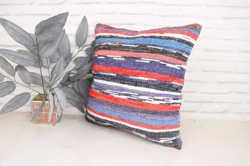 Pillow for Sofa, Cushion Case, 20x20 Purple Cushion, Vintage Kilim Throw Pillow, Muted Cushion, Authentic Cushion Cover, Gift Pillow - 4