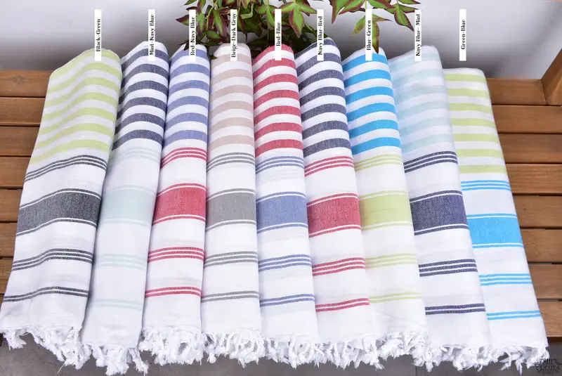 Pool Towels, Handmade Gift, 70x40 Cotton Striped Towel, Bachelorette Gifts, Bathroom Towel, Bachelorette Party Decorations, Embroidery Towel - 2