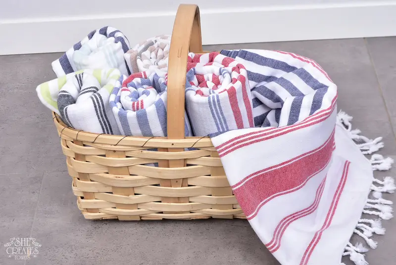 Pool Towels, Handmade Gift, 70x40 Cotton Striped Towel, Bachelorette Gifts, Bathroom Towel, Bachelorette Party Decorations, Embroidery Towel - 7