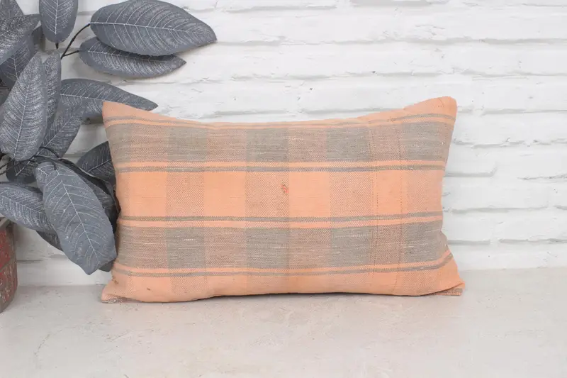 Cushion Case, 12x20 Orange Cushion Cover, Interior Designer Pillow, Ethnic Throw Cushion Cover, Boho Pillow, Boho Pillow Sham Cover - 1