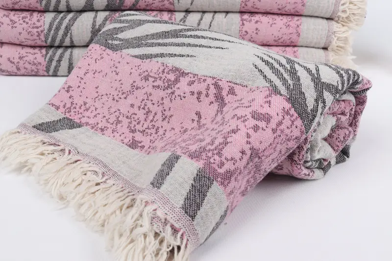 Sand-resistant towel, Turkish bath towel, Travel Towel, Monogram Turkish Towel, Spa Towel, 78x38 Cotton Floral Design Towel, Gift For Coworker - 5
