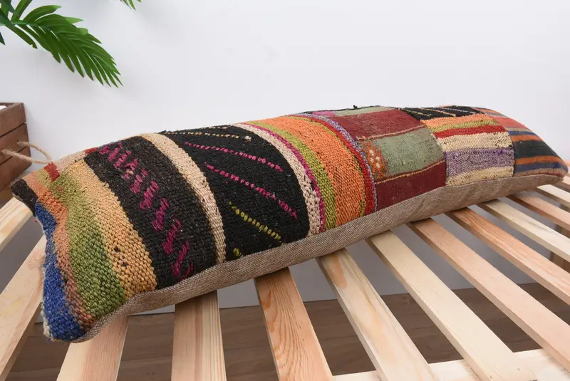 12x36 Orange Pillow Case, Vintage Kilim Pillow, Oriental Pillow Cover, Kilim Cushion Sham, Pillow Cover, Vintage Pillow - 6