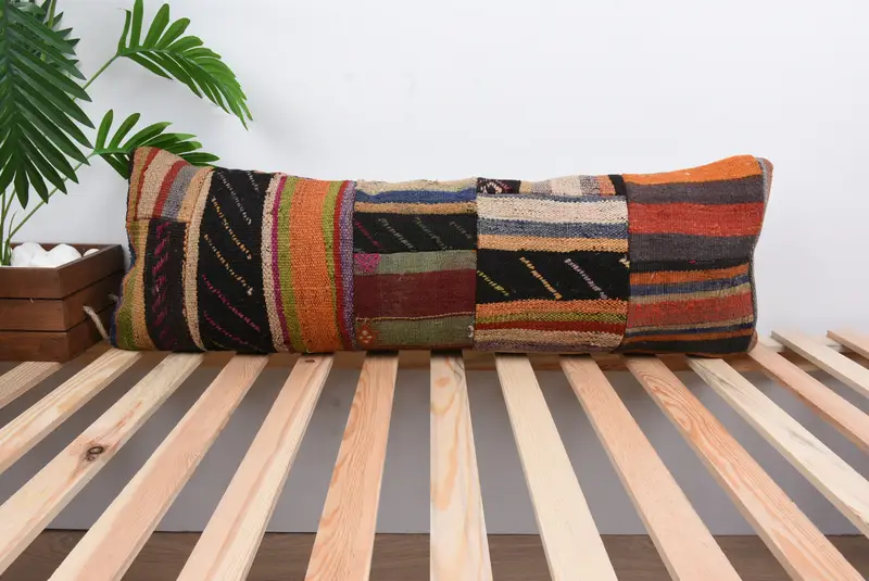 12x36 Orange Pillow Case, Vintage Kilim Pillow, Oriental Pillow Cover, Kilim Cushion Sham, Pillow Cover, Vintage Pillow - 1