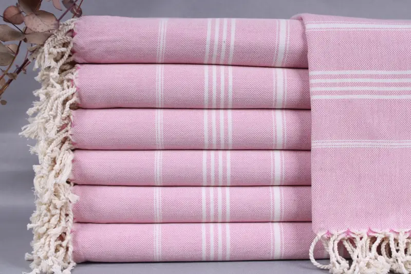 Wholesale Turkish Towel Beige Striped, 40x71 Inches, Handwoven Organic Cotton