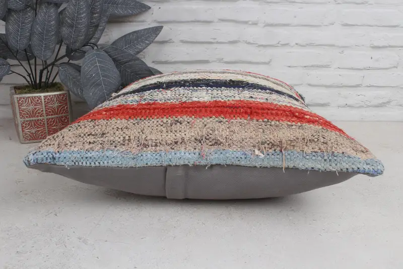 Personalized Gift Pillow Pillow Sham, Ethnical Kilim Rug Pillow, 18x18 Red Cushion Case, Turkish Kilim Pillow, Pillow for Sofa, Cushion Cover - 5