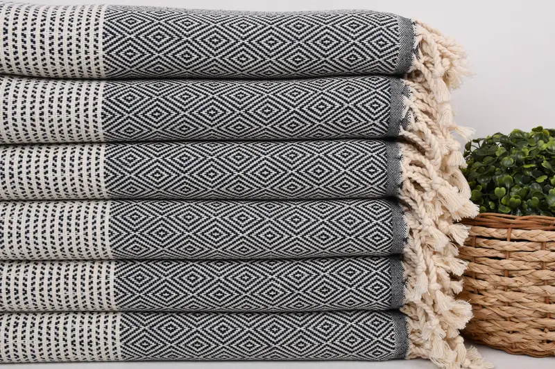 Boyfriend Christmas Gift, Absorbent towel, Quick-Dry Beach Towel, Organic Turkish towel, Wedding Anniversary Gift, 70x40 Cotton Chevron Towel - 3