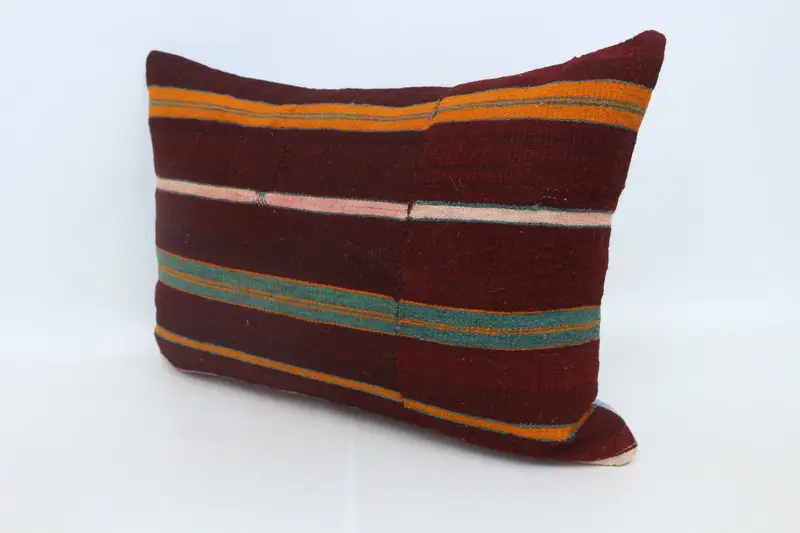 Kilim Pillow Cover, Antique Pillows, Vintage Pillow, Accent Throw Cushion Cover, 20x28 Red Cushion Case, Pillow Cover, Ethnic Throw Cushion - 4