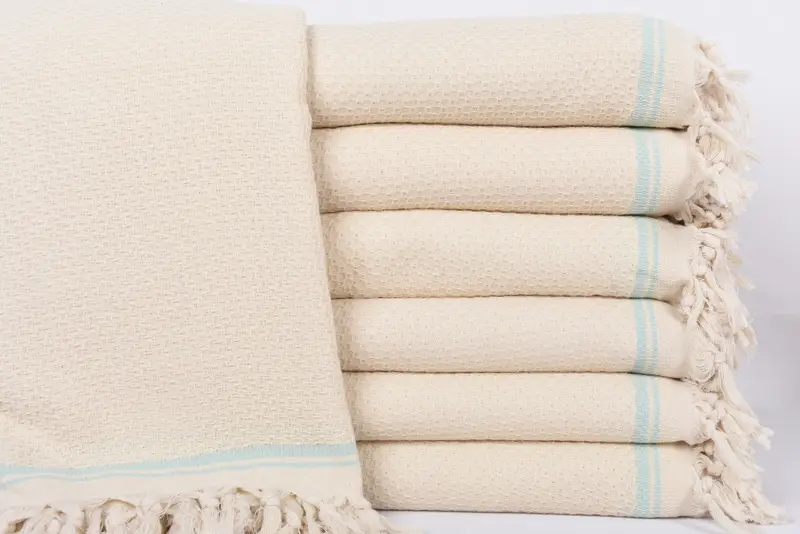 Bridal Shower Personalized Mint Striped Organic Cotton Blanket, 93x91 Inches