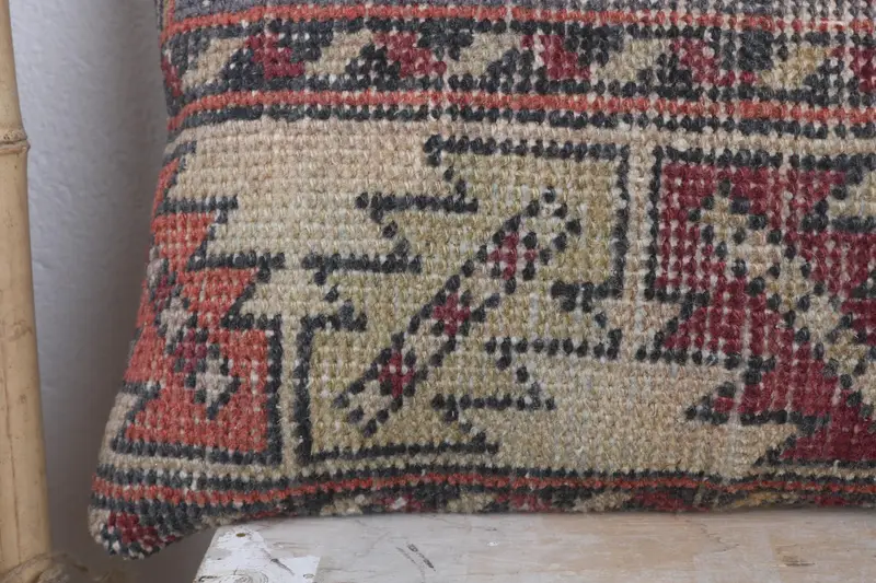 Gift Pillow, Turkish Pillow, Outdoor Patio Cushion Cover, 12x36 Red Cushion Case, Floor Cushion, Pillow Sham, Knitted Pillow Sham, Pillow for Sofa - 3