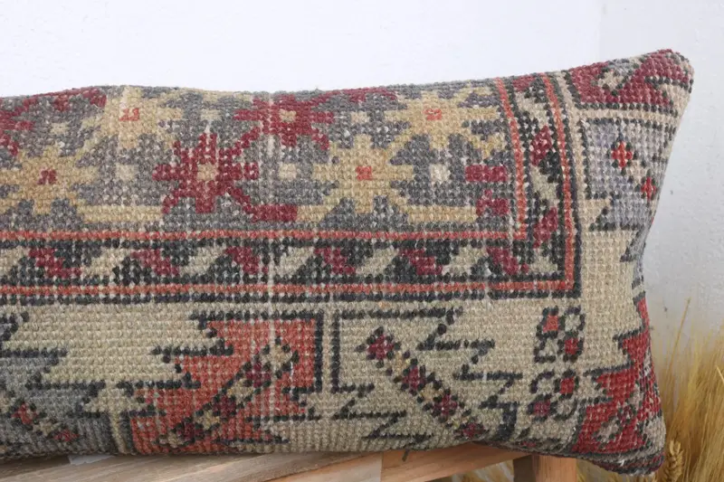Gift Pillow, Turkish Pillow, Outdoor Patio Cushion Cover, 12x36 Red Cushion Case, Floor Cushion, Pillow Sham, Knitted Pillow Sham, Pillow for Sofa - 5