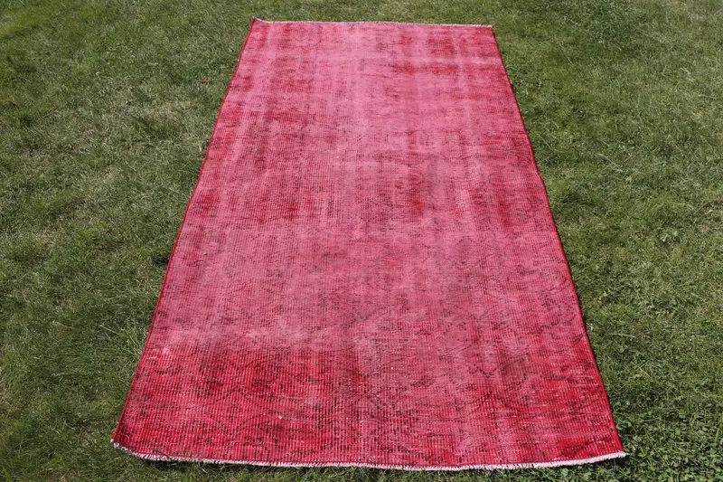 Roter Patchwork-Teppich, 3,8 x 7,1 Fuß, elegante Heimdekoration