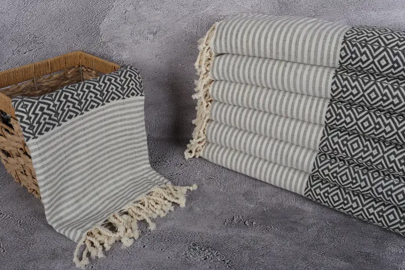 Quick-drying peshtemal towel for poolside, Bath towel, Absorbent Turkish towel, Custom Gift, 76x38 Cotton Diamond Towel, Personalised Gift - 3