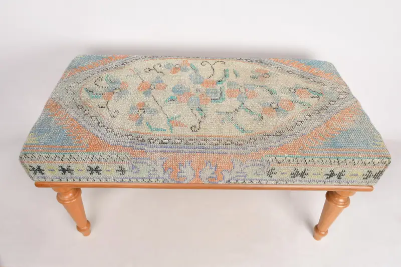 Modüler Turuncu & Bronz Kilimden Esinlenmiş Osmanlı, Yün Karışımlı Koltuk Takımı