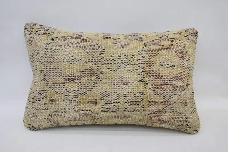 Pillow Cover, 12x20 Yellow Cushion Case, Ethnical Kilim Rug Pillow, Turkish Pillow, Kilim Cushion Sham, Custom Cushion Cover, Oriental Pillow Sham - 1