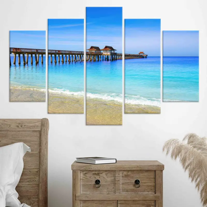 Naples Pier, Coastal Wall Art, Tropical Wall Decor,  Florida Wall Art, USA Poster, Florida Landscape Print, Blue Wall Art, Sea Wall Decor, - 5
