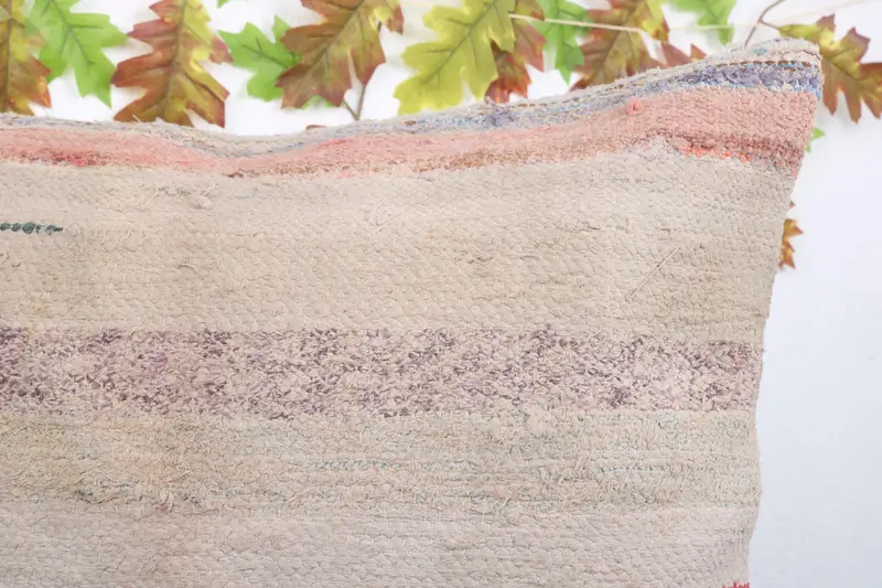 Boho Pillow, Kilim Cushion Sham, Ottoman Cushion, Outdoor Throw Pillow, Cushion, Neutral Throw Pillow Case, Throw Kilim Pillow, 24x24 White Cushion - 5