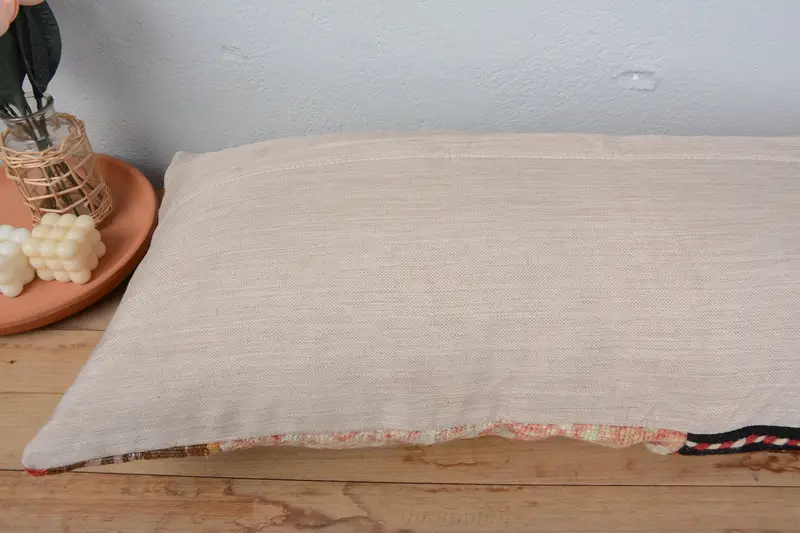 16x36 Beige Cushion Cover, Pillow Cover, Colorful Pillow Cover, Vintage Kilim Pillow, Turkish Pillow, Vintage Kilim Throw Pillow, Bright Cushion - 6