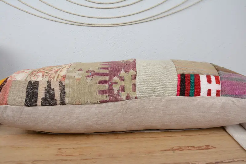16x36 Beige Cushion Cover, Pillow Cover, Colorful Pillow Cover, Vintage Kilim Pillow, Turkish Pillow, Vintage Kilim Throw Pillow, Bright Cushion - 5