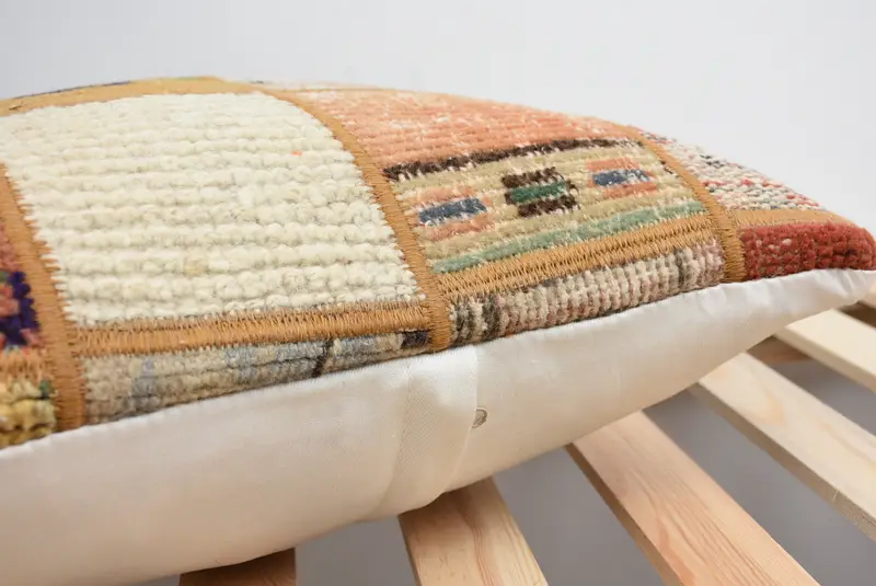 Vintage Kilim Throw Pillow, Seat Pillow Sham, 18x18 Orange Pillow Sham, Vintage Pillow, Pillow for Sofa, Ethnic Pillow Cover Cushion, Cushion - 7