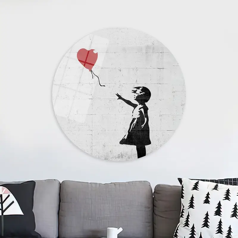 エレガントなバンクシー ガール グラフィティ キャンバス プリント - 現代アート