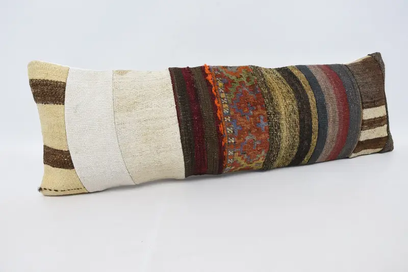 Custom Cushion, Kilim Cushion Sham, Boho Pillow, Southwestern Pillow Sham, Nomadic Pillow, Cushion Cover, Pillow for Sofa, 12x36 White Pillow - 3