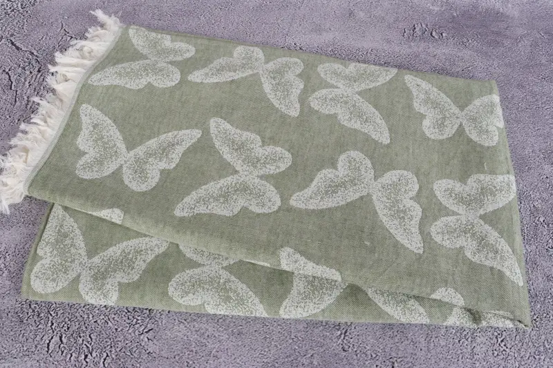 Turkish towel, Bridesmaid Towel, Bachelor Towel, Large Turkish Towel, 68x36 Cotton Butterfly Pattern Towel, Valentines Day Gift, Turkish bath towel - 6