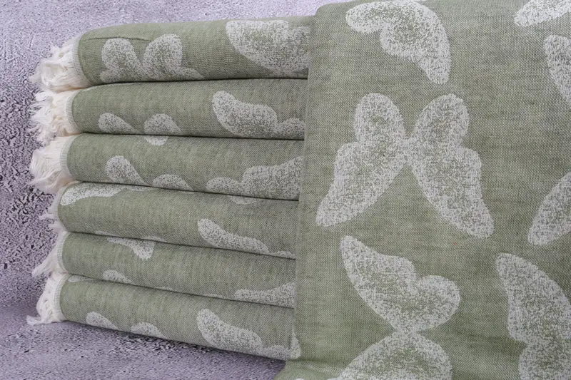 Turkish towel, Bridesmaid Towel, Bachelor Towel, Large Turkish Towel, 68x36 Cotton Butterfly Pattern Towel, Valentines Day Gift, Turkish bath towel - 1