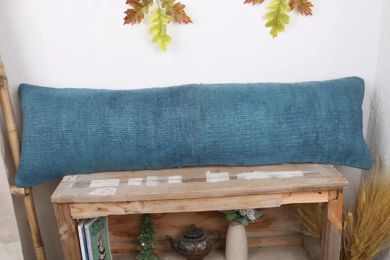 Ethnic Cushion Cover, Pillow Cover, Boho Pillow Sham Cover, 12x43 Blue Pillow, Antique Pillows, Accent Pillow Cover, Home Decor Pillow - 2