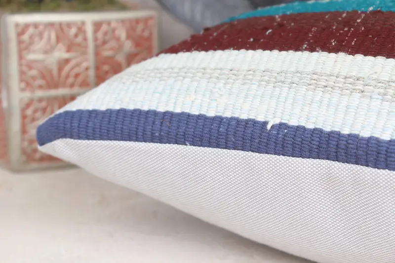 Pillow for Sofa, Pillow for Couch, Cushion Cover, 12x12 Blue Pillow, Authentic Cushion, Wool Kilim Pillow Cushion, Throw Kilim Pillow - 7